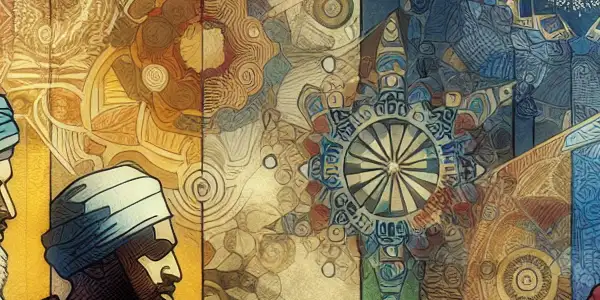 A vibrant, dynamic scene of diverse characters in intimate, suggestive scenarios within an elegantly lit environment.